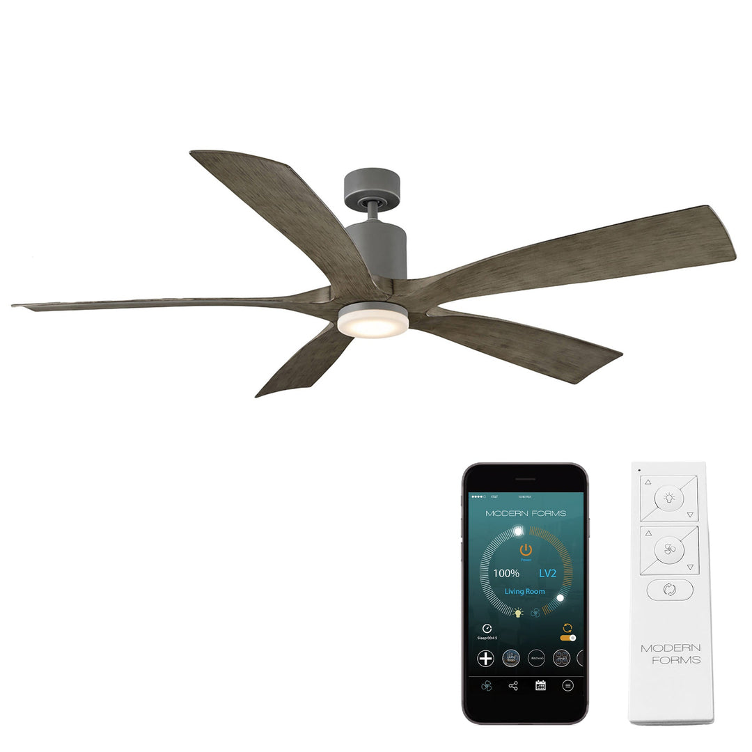 Modern Forms Fan Aviator 70 FR-W1811-70-GH/WG Ceiling Fan 70 - Graphite/Weathered Gray, Weathered Gray/