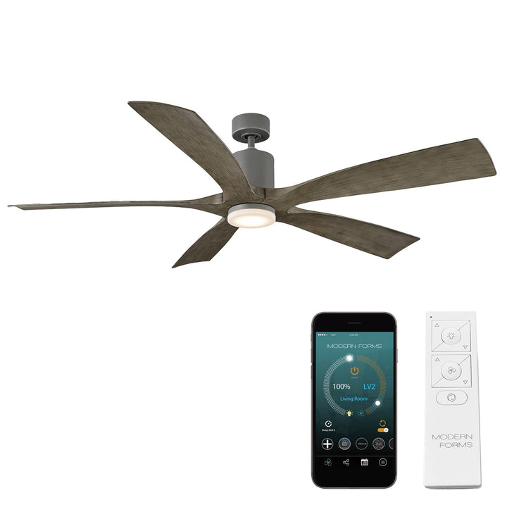Modern Forms Fan Aviator 70 FR-W1811-70-GH/WG Ceiling Fan 70 - Graphite/Weathered Gray, Weathered Gray/