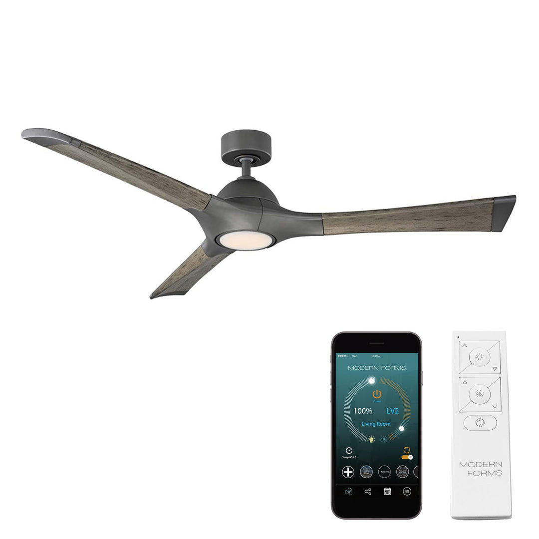 Modern Forms Fan Woody FR-W1814-60L27GHWG Ceiling Fan 60 - Graphite/Weathered Gray, Weathered Gray/