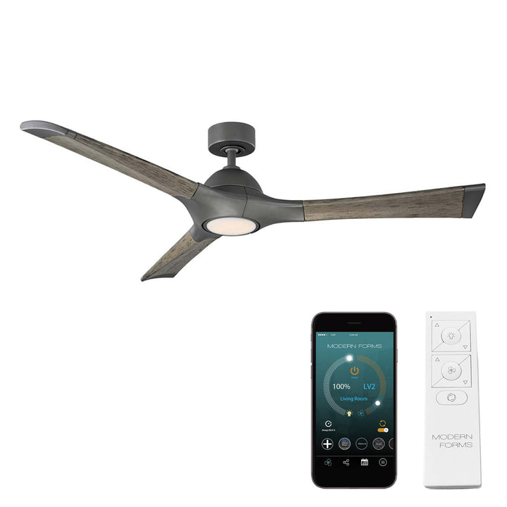 Modern Forms Fan Woody FR-W1814-60L-GH/WG Ceiling Fan 60 - Graphite/Weathered Gray, Weathered Gray/