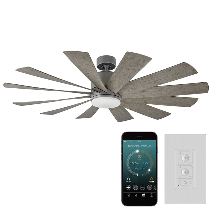 Modern Forms Fan Windflower FR-W1815-60L35GHWG Ceiling Fan 60 - Graphite/Weathered Gray, Weathered Gray/