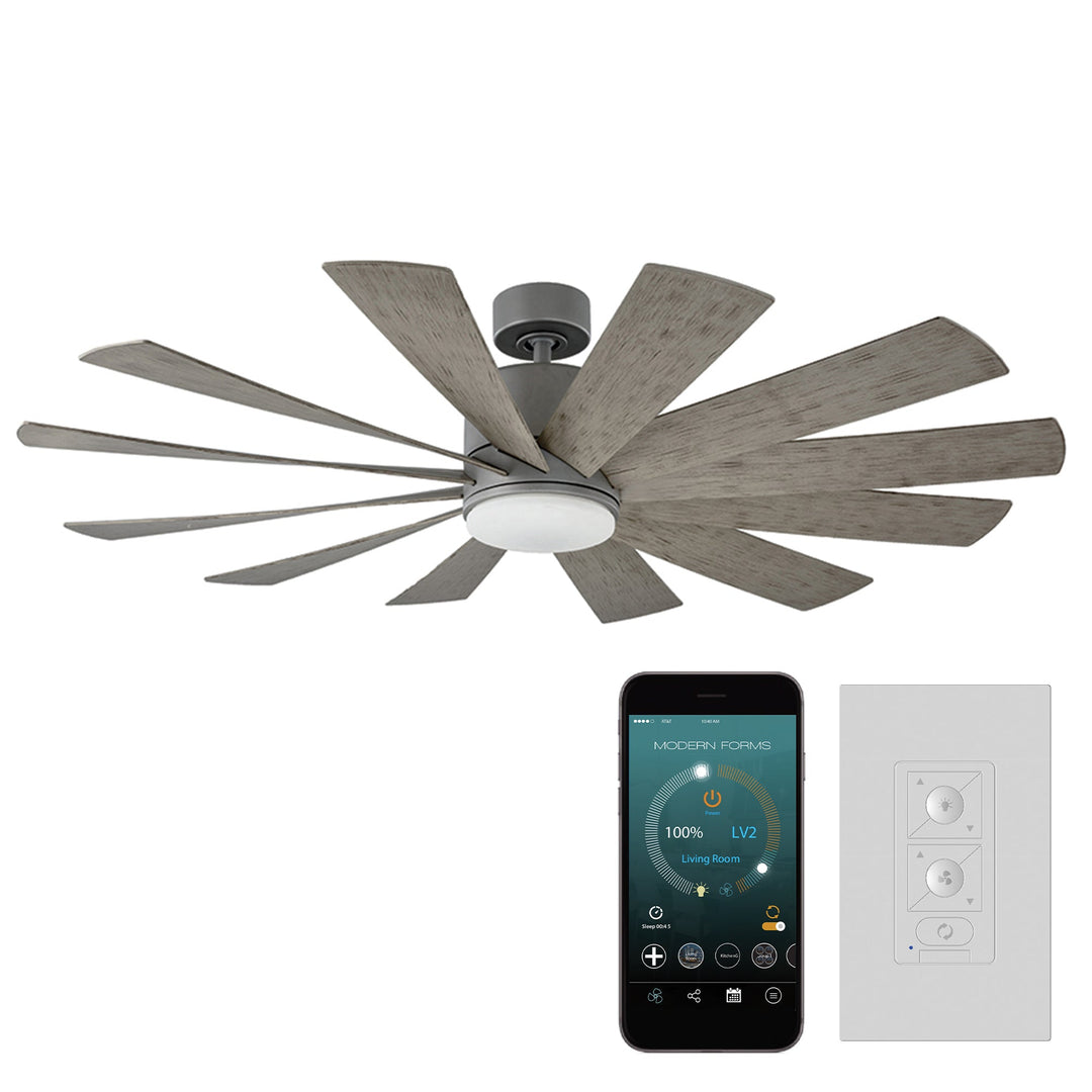 Modern Forms Fan Windflower FR-W1815-60L-GH/WG Ceiling Fan 60 - Graphite/Weathered Gray, Weathered Gray/