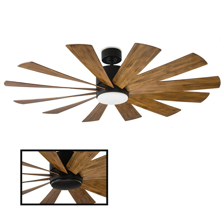 Modern Forms Fan Windflower FR-W1815-60L-MB/DK Ceiling Fan 60 - Matte Black/Distressed Koa, Distressed Koa/