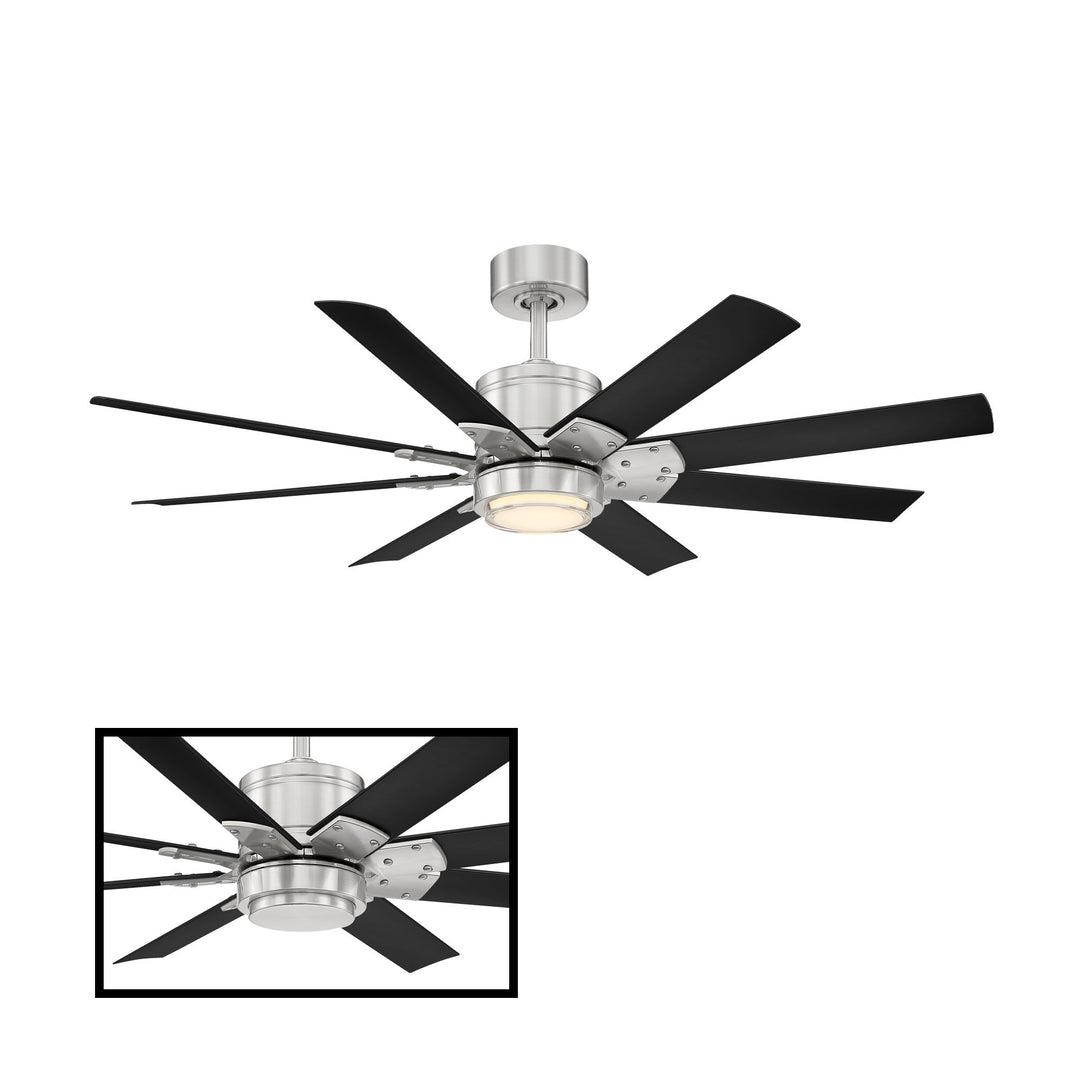 Modern Forms Fan Renegade FR-W2001-52L35BNMB Ceiling Fan 52 - Brushed Nickel/Matte Black, Matte Black/