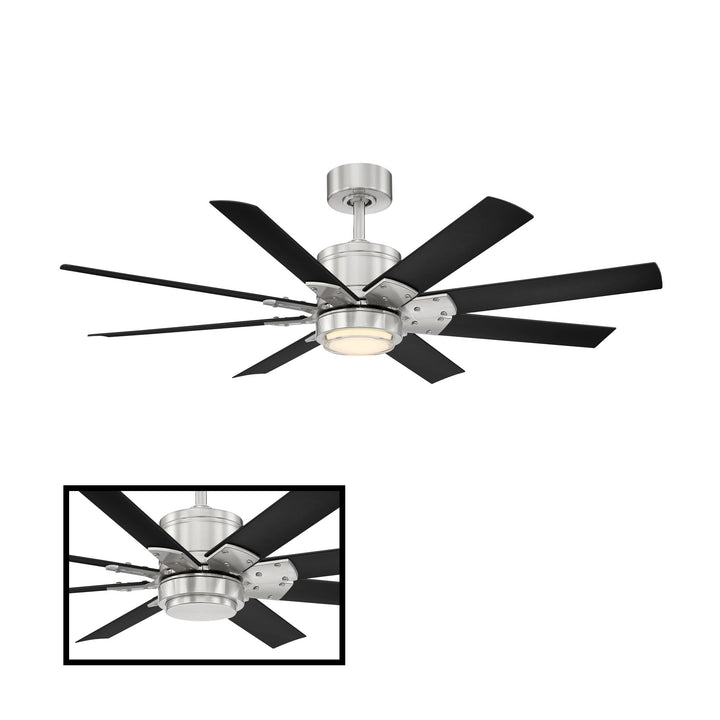 Modern Forms Fan Renegade FR-W2001-52L35BNMB Ceiling Fan 52 - Brushed Nickel/Matte Black, Matte Black/