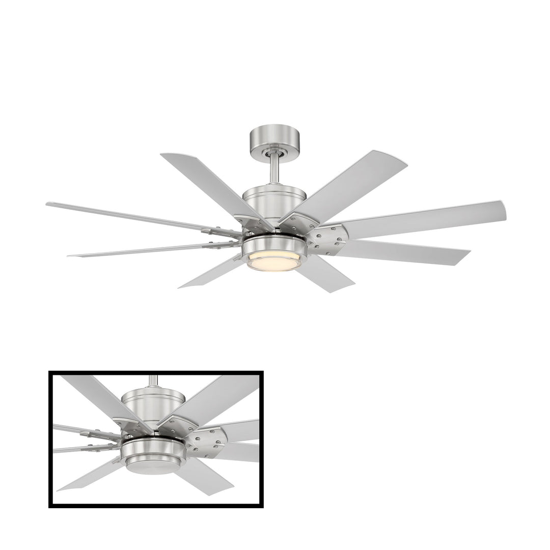 Modern Forms Fan Renegade FR-W2001-52L27BNTT Ceiling Fan 52 - Brushed Nickel/Titanium Silver, Titanium Silver/