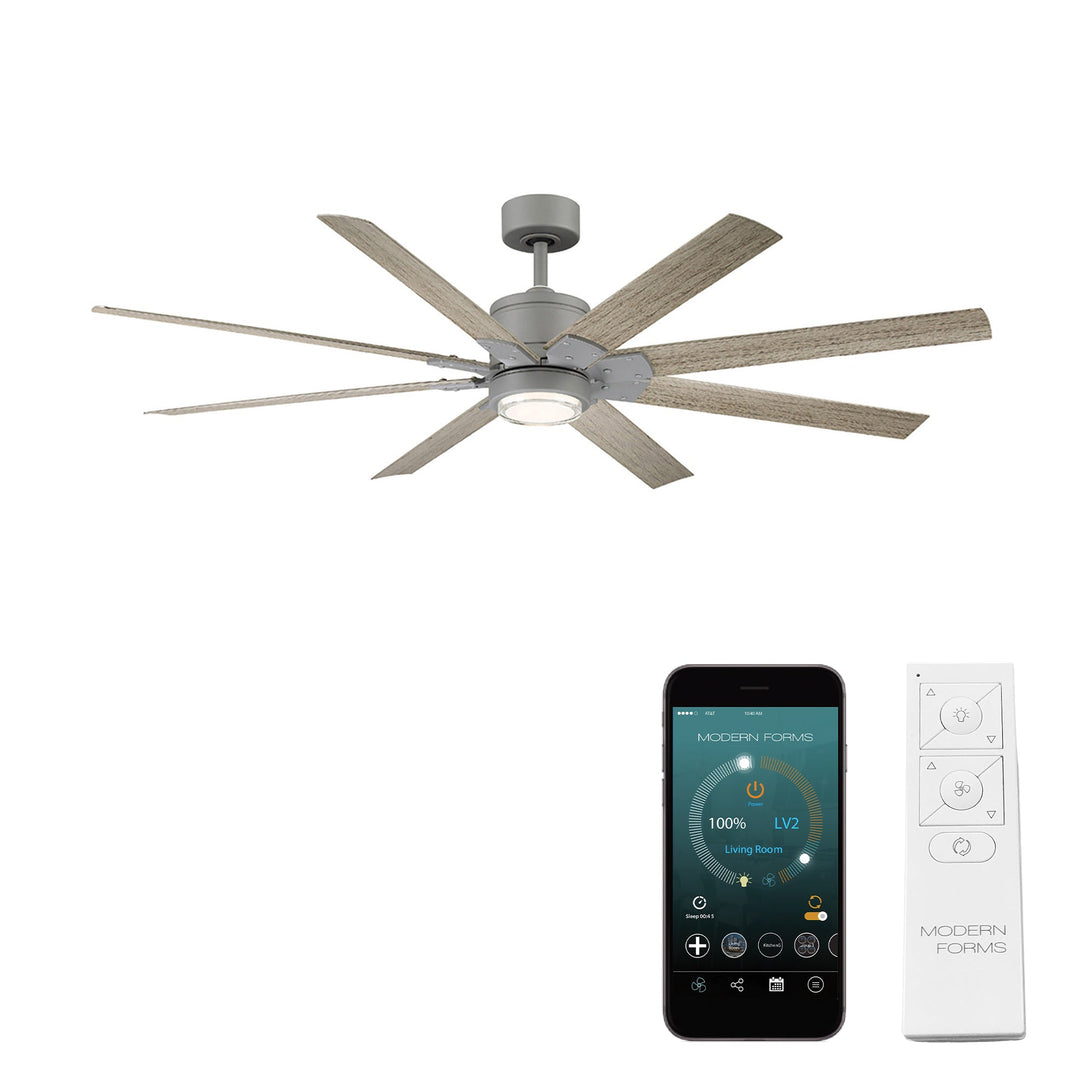 Modern Forms Fan Renegade FR-W2001-52L-GH/WW Ceiling Fan 52 - Graphite/Weathered Wood, Weathered Wood/