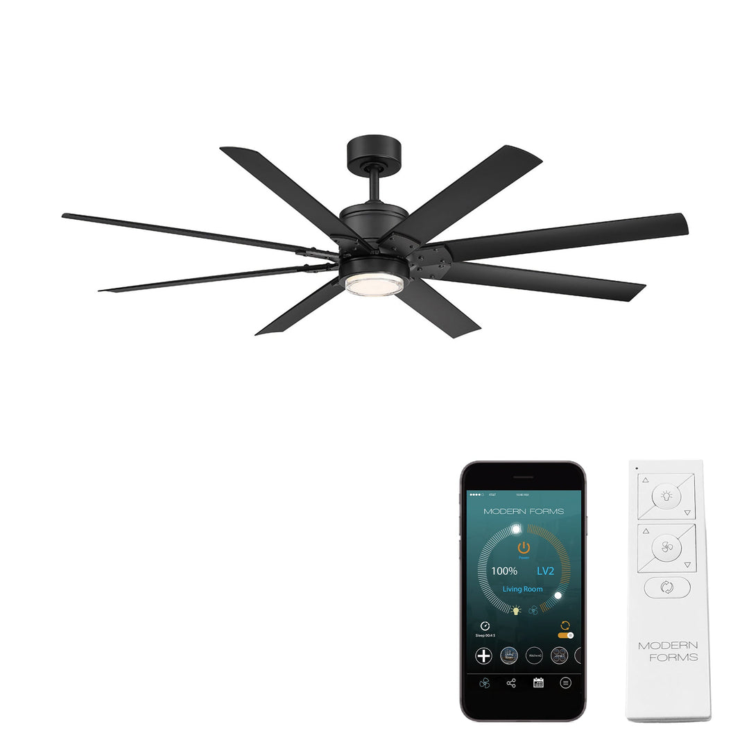 Modern Forms Fan Renegade FR-W2001-52L-35-MB Ceiling Fan 52 - Matte Black, Matte Black/