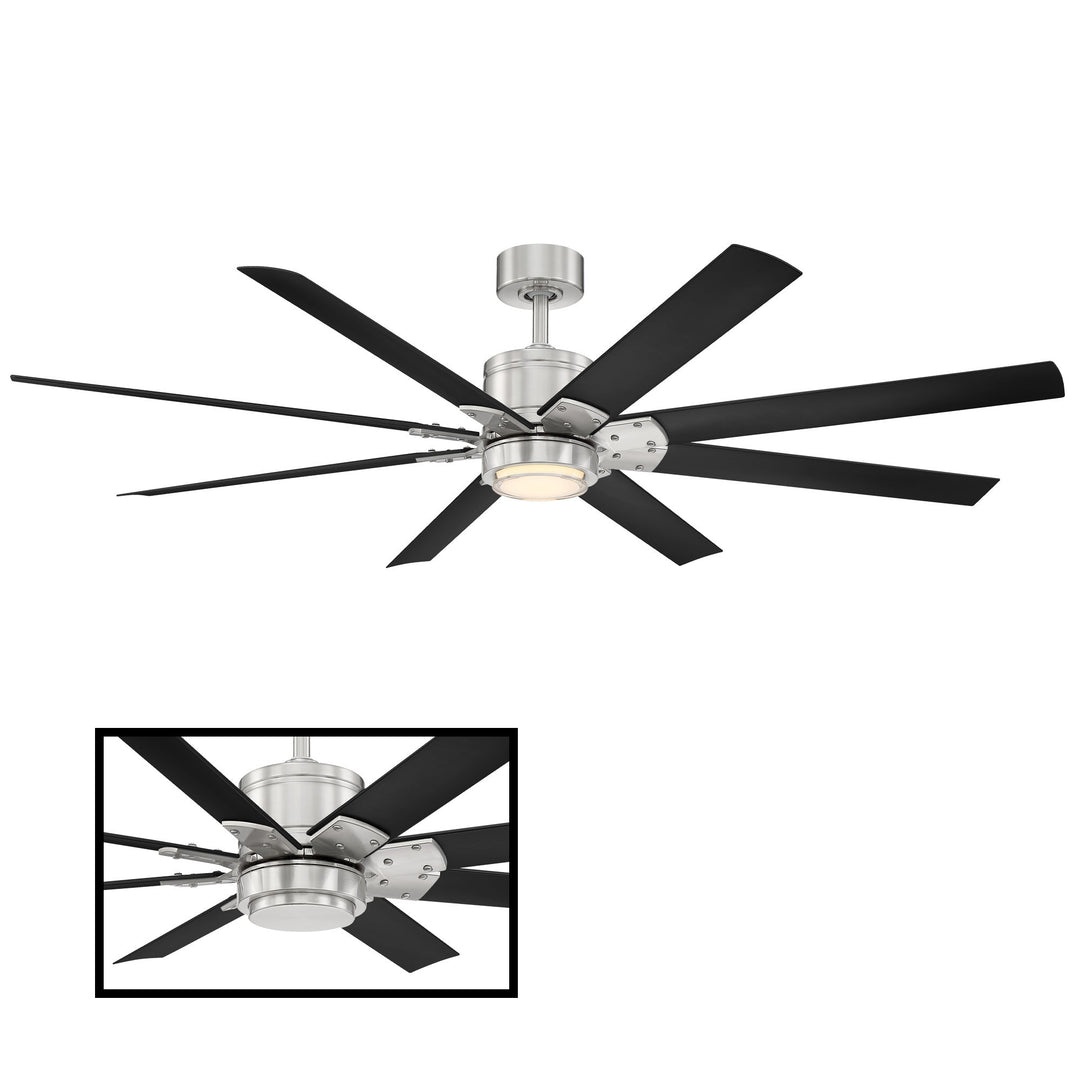 Modern Forms Fan Renegade FR-W2001-66L-BN/MB Ceiling Fan 66 - Brushed Nickel/Matte Black, Matte Black/