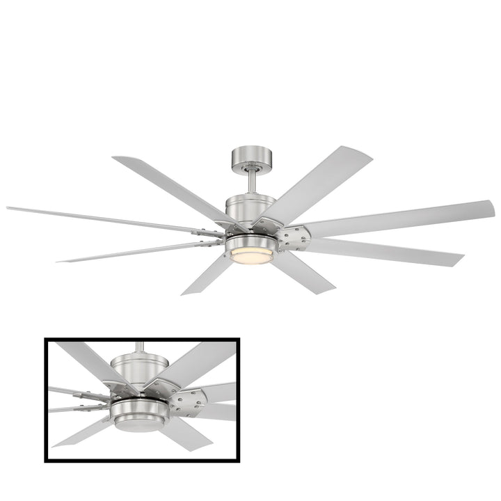 Modern Forms Fan Renegade FR-W2001-66L35BNTT Ceiling Fan 66 - Brushed Nickel/Titanium Silver, Titanium Silver/
