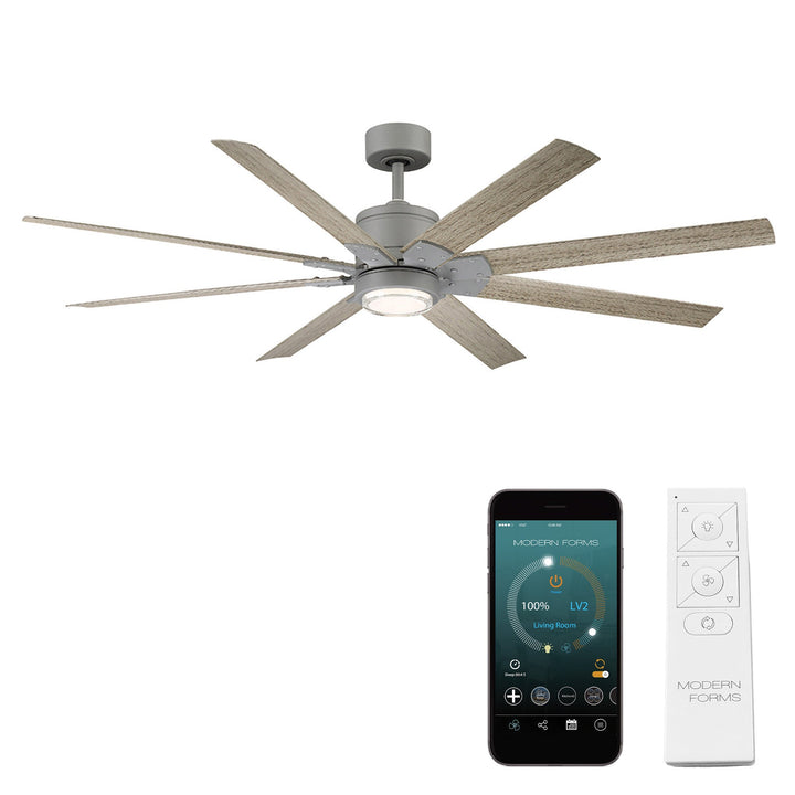 Modern Forms Fan Renegade FR-W2001-66L-GH/WW Ceiling Fan 66 - Graphite/Weathered Wood, Weathered Wood/