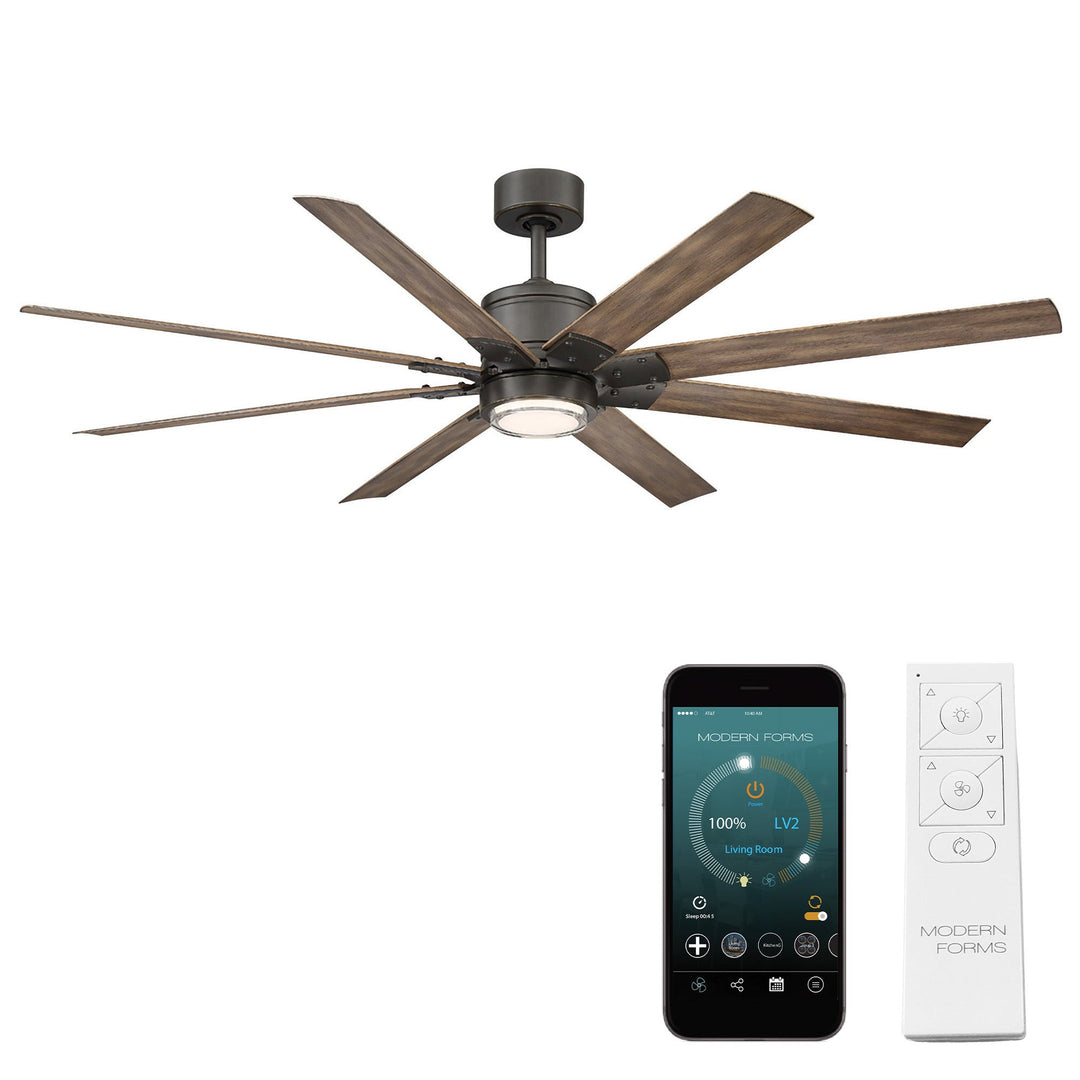 Modern Forms Fan Renegade FR-W2001-66L-OB/BW Ceiling Fan 66 - Oil Rubbed Bronze/Barn Wood, Barn Wood/