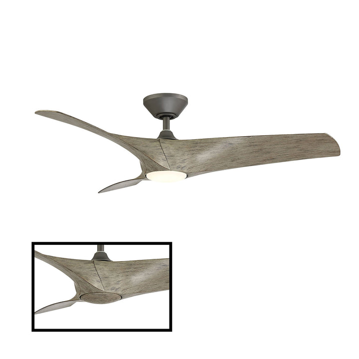 Modern Forms Fan Zephyr FR-W2006-52L35GHWW Ceiling Fan 52 - Graphite/Weathered Wood, Weathered Wood/
