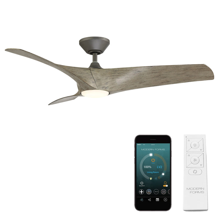 Modern Forms Fan Zephyr FR-W2006-62L27GHWW Ceiling Fan 62 - Graphite/Weathered Wood, Weathered Wood/