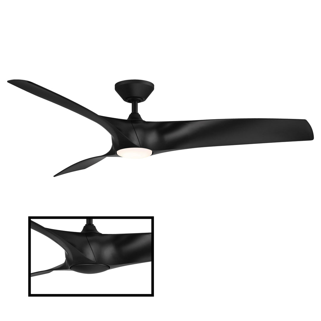 Modern Forms Fan Zephyr FR-W2006-62L-MB Ceiling Fan 62 - Matte Black, Matte Black/