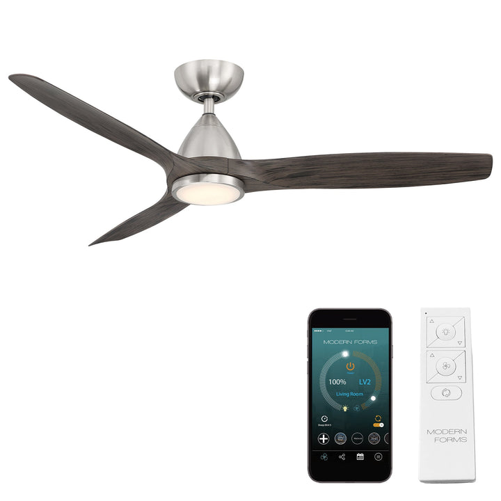 Modern Forms Fan Skylark FR-W2202-54L27BNEB Ceiling Fan 54 - Brushed Nickel/Ebony, Ebony/