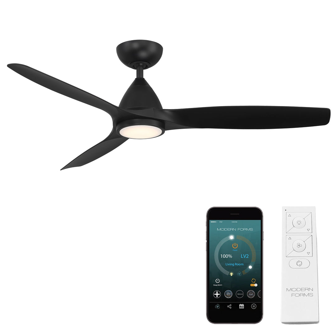 Modern Forms Fan Skylark FR-W2202-54L-MB Ceiling Fan 54 - Matte Black, Matte Black/