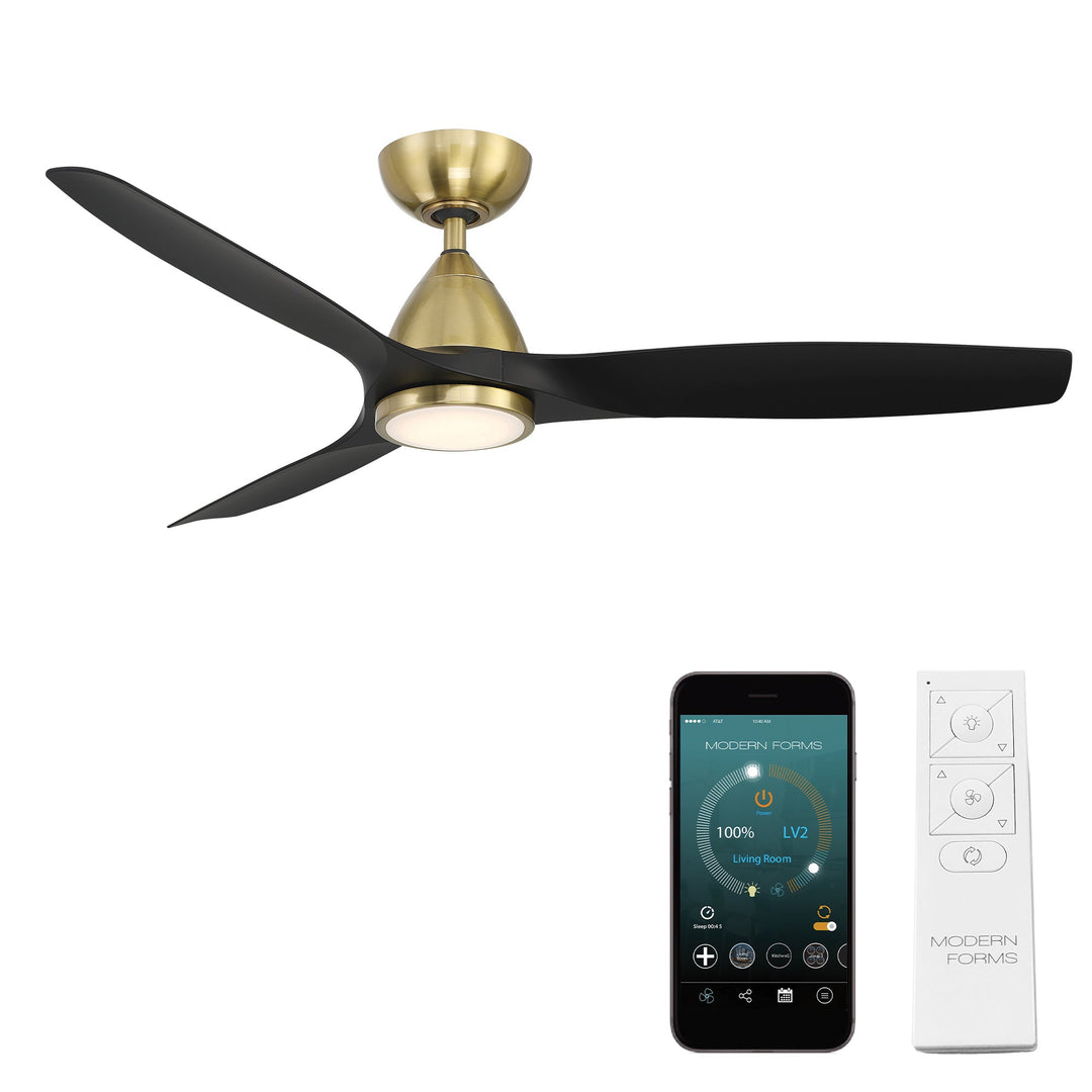 Modern Forms Fan Skylark FR-W2202-54L35SBMB Ceiling Fan 54 - Soft Brass/Matte Black, Matte Black/