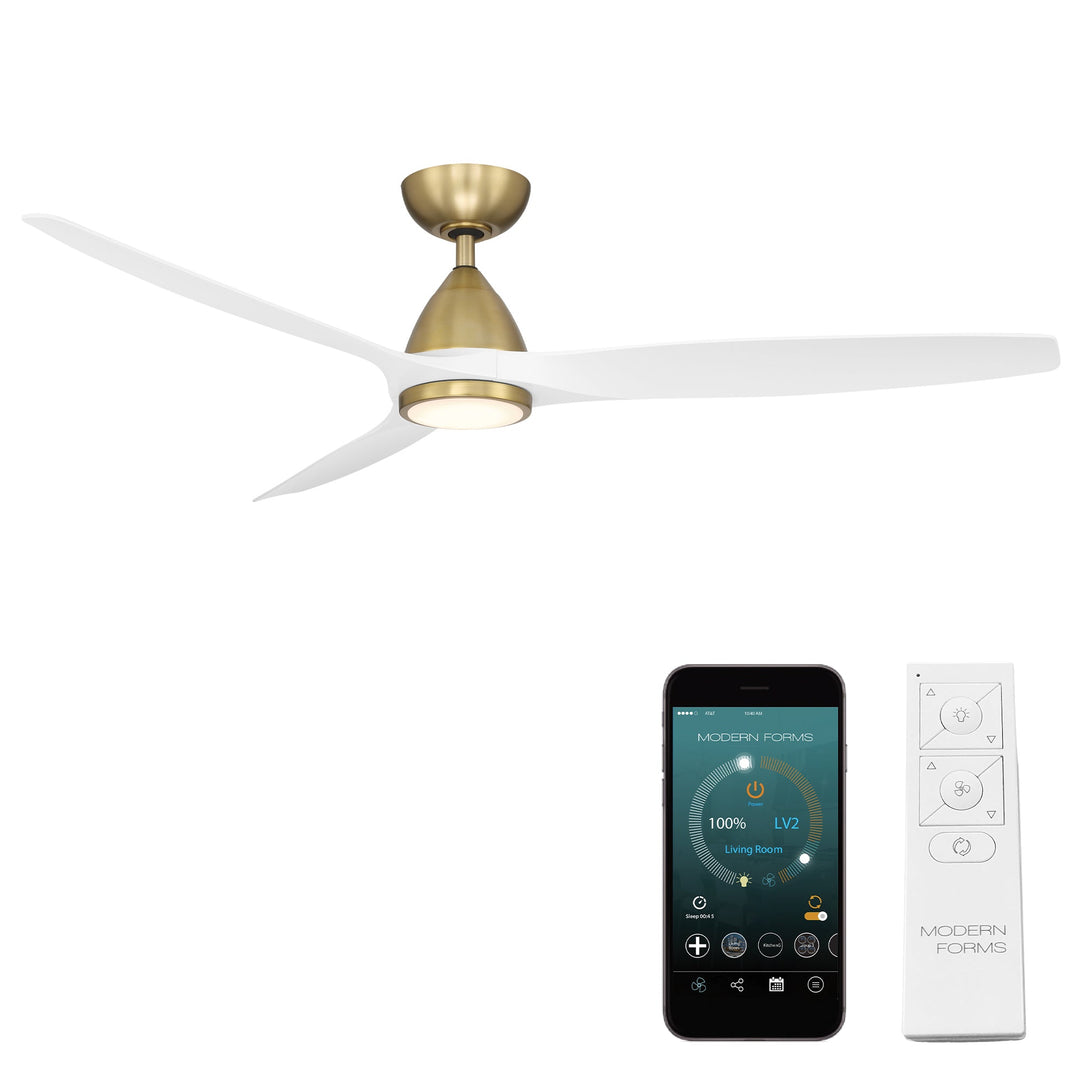 Modern Forms FR-W2202-62L35SBMW  Skylark Ceiling Fan Accessory Soft Brass/Matte White