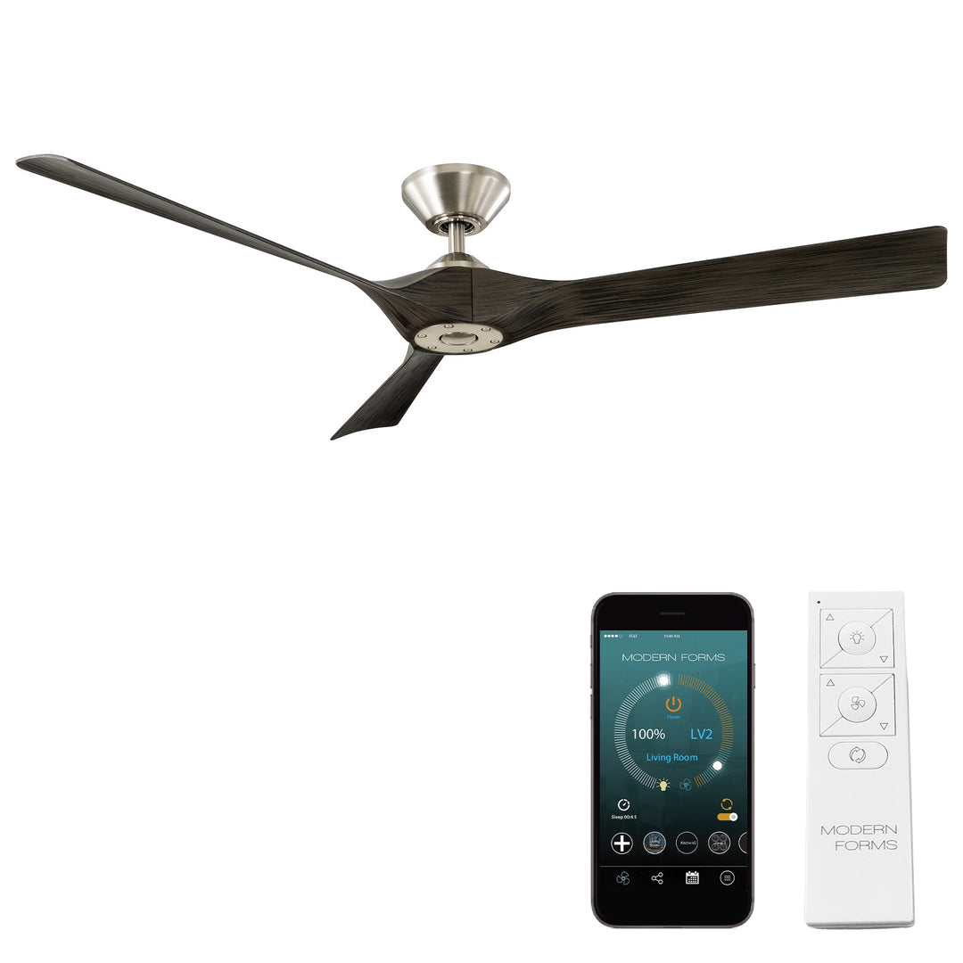 Modern Forms Fan Torque FR-W2204-58-BN/EB Ceiling Fan 58 - Brushed Nickel/Ebony, Ebony/