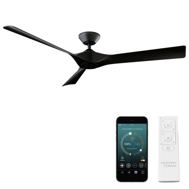 Modern Forms Fan Torque FR-W2204-58-MB Ceiling Fan 58 - Matte Black, Matte Black/