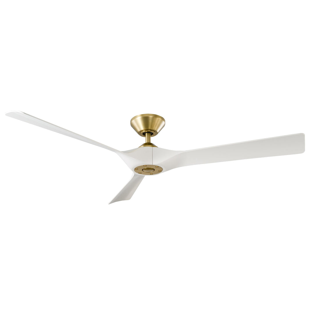 Modern Forms Fan Torque FR-W2204-58-SB/MW Ceiling Fan 58 - Soft Brass/Matte White, Matte White/