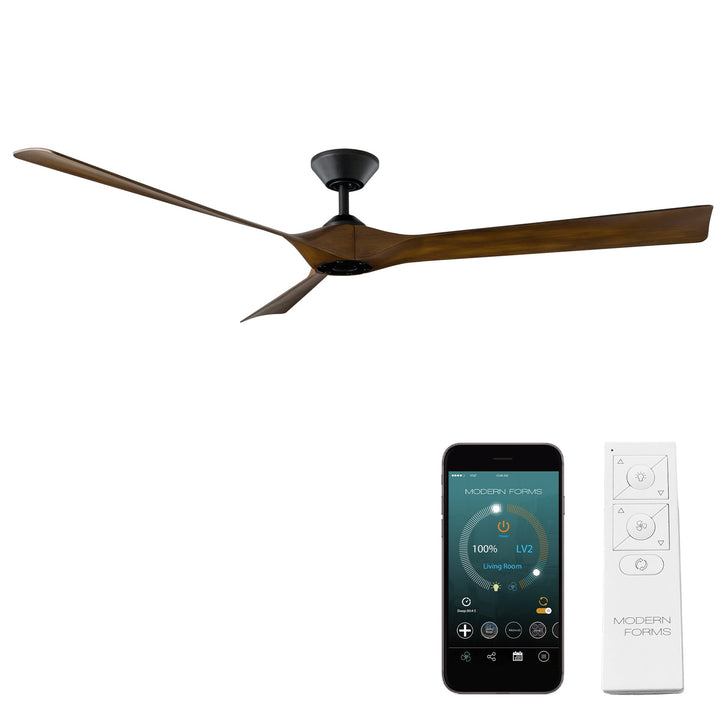 Modern Forms Fan Torque FR-W2204-70-MB/DK Ceiling Fan 70 - Matte Black/Distressed Koa, Distressed Koa/