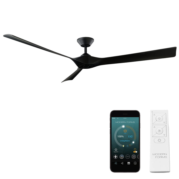 Modern Forms Fan Torque FR-W2204-70-MB Ceiling Fan 70 - Matte Black, Matte Black/