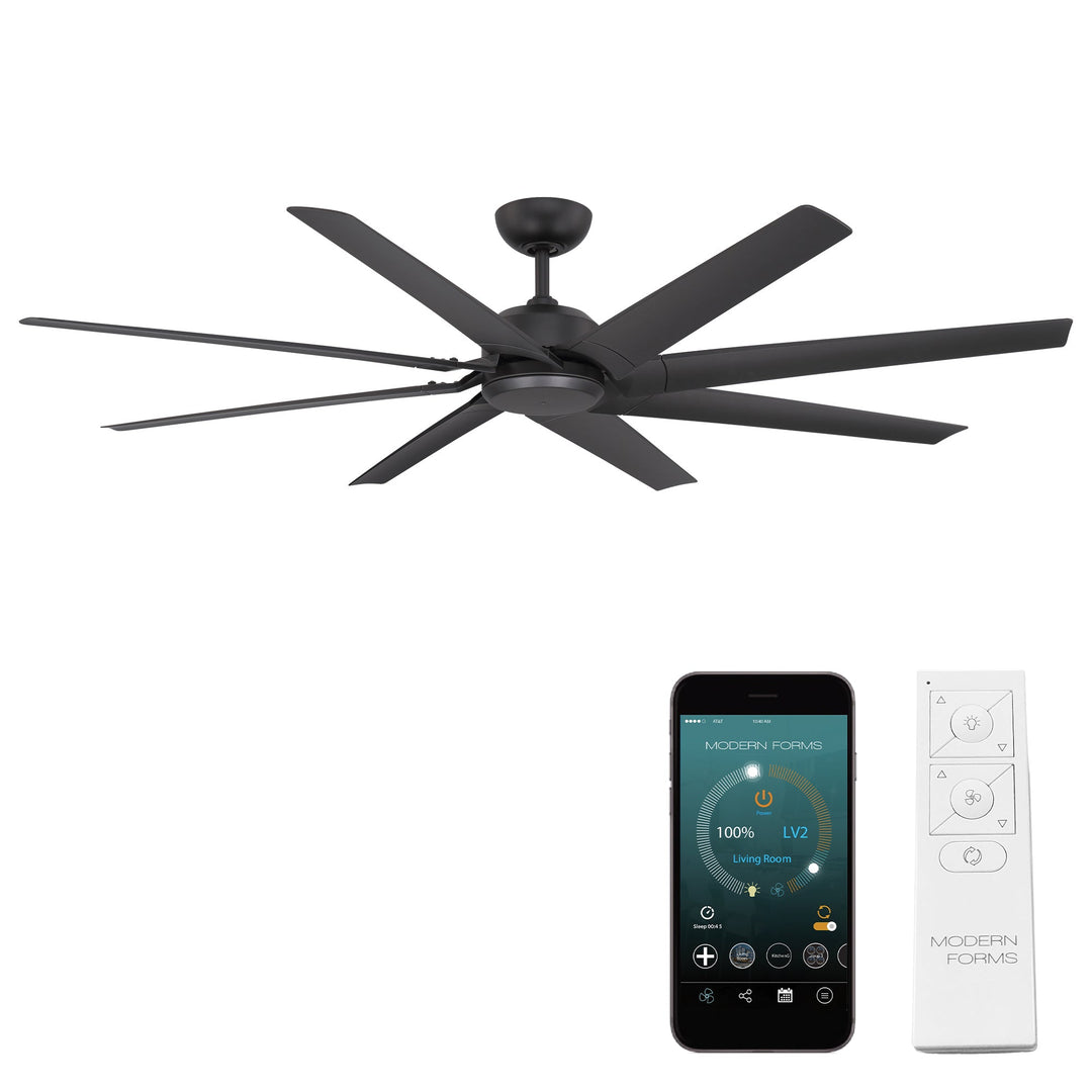 Modern Forms Fan Roboto Xl FR-W2301-70-MB Ceiling Fan 70 - Matte Black, Matte Black/