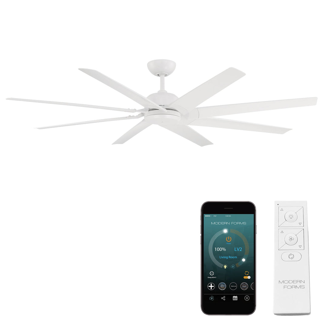 Modern Forms Fan Roboto Xl FR-W2301-70-MW Ceiling Fan 70 - Matte White, Matte White/