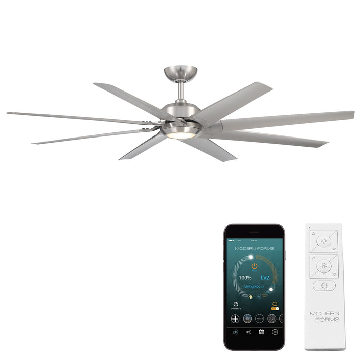 Modern Forms Fan Roboto Xl FR-W2301-70L-BN Ceiling Fan 70 - Brushed Nickel, Silver/