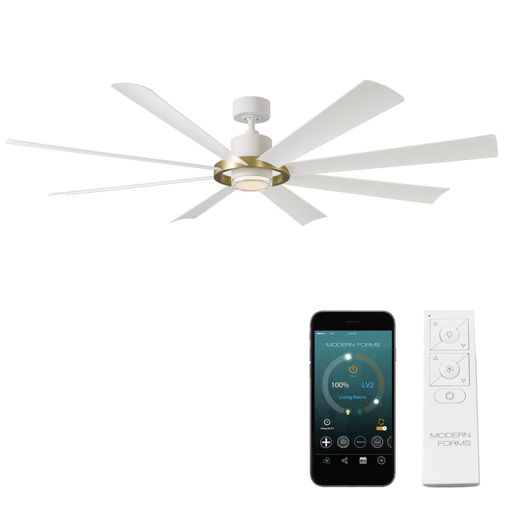 Modern Forms Fan Aura FR-W2303-72L-SB/MW Ceiling Fan 72 - Soft Brass/Matte White, Matte White/
