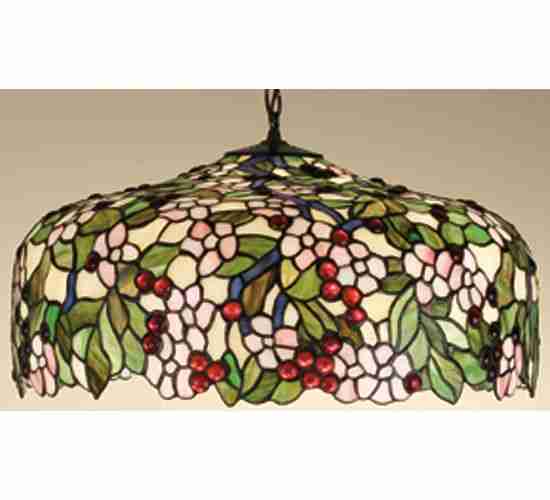 Meyda Tiffany Tiffany Cherry Blossom 47906 Pendant Light - Beige Pink Red