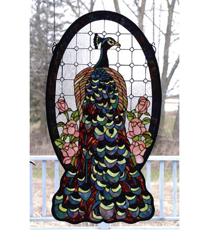 Meyda Tiffany Lighting 67135 Peacock Profile Window Mirror Bronze / Dark