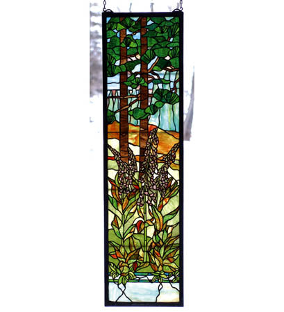 Meyda Tiffany Lighting 74037 Tiffany Foxgloves Window Mirror Bronze / Dark