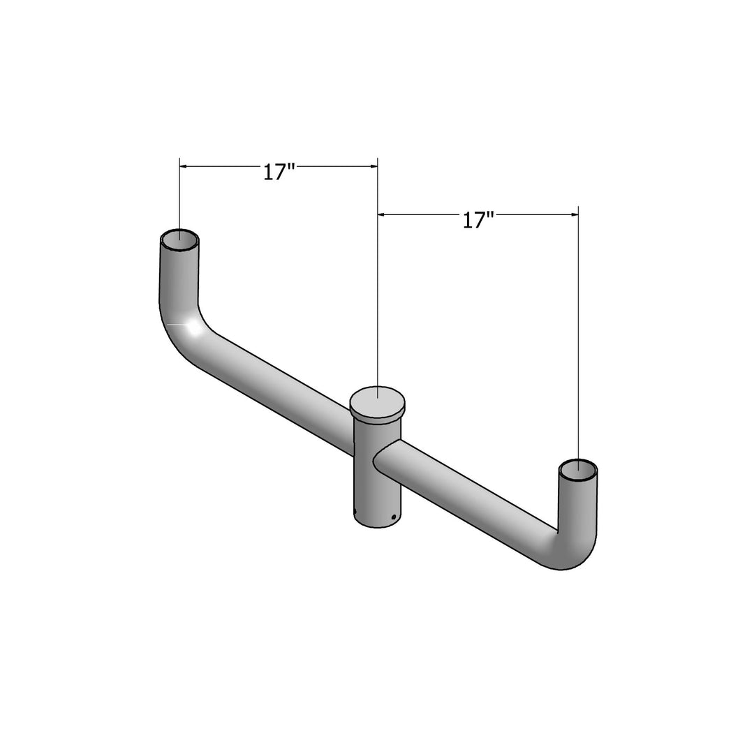 Maxlite Lighting 103182  Bullhorn Bracket, 2-3/8",  Steel, 2 Arms @ 180 Degrees, Bronze Led Pole Light