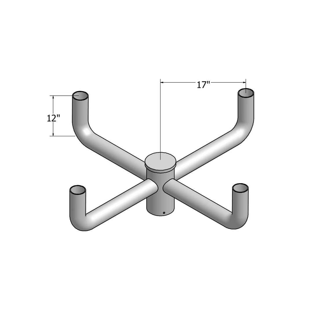 Maxlite Lighting 103186  Bullhorn Bracket, 2-3/8",  Steel, 4 Arms @ 90 Degrees, Bronze Led Pole Light