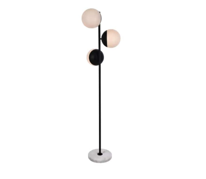 Elegant Lighting LD6158BK  Eclipse Lamp Black And Frosted White