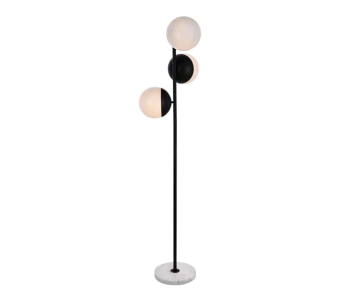 Elegant Lighting LD6158BK  Eclipse Lamp Black And Frosted White