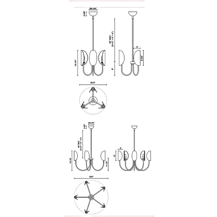 Alora Mood seno CH450715WH Chandelier Light - White