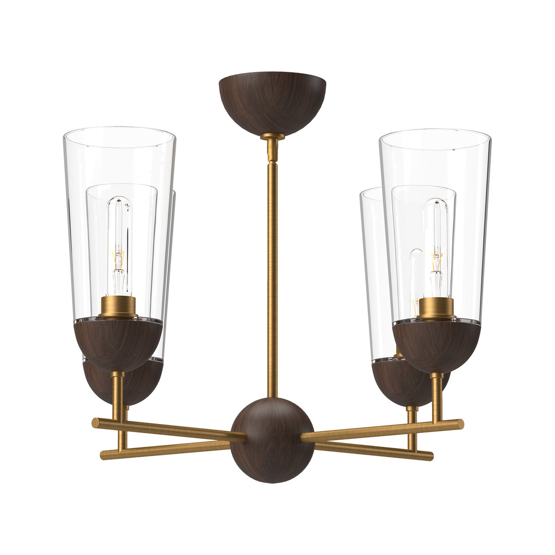 Alora Mood emil CH542324AGWT Chandelier Light - Aged Gold/Walnut