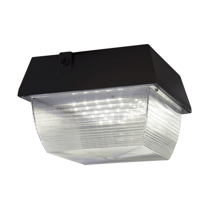 LED Ceiling Canopy Light Fixture 50 Watts, 4000K CCT, 120-277V Voltage, Dimmable, 120V-277V Photocell, Surge Protector - Dark Bronze