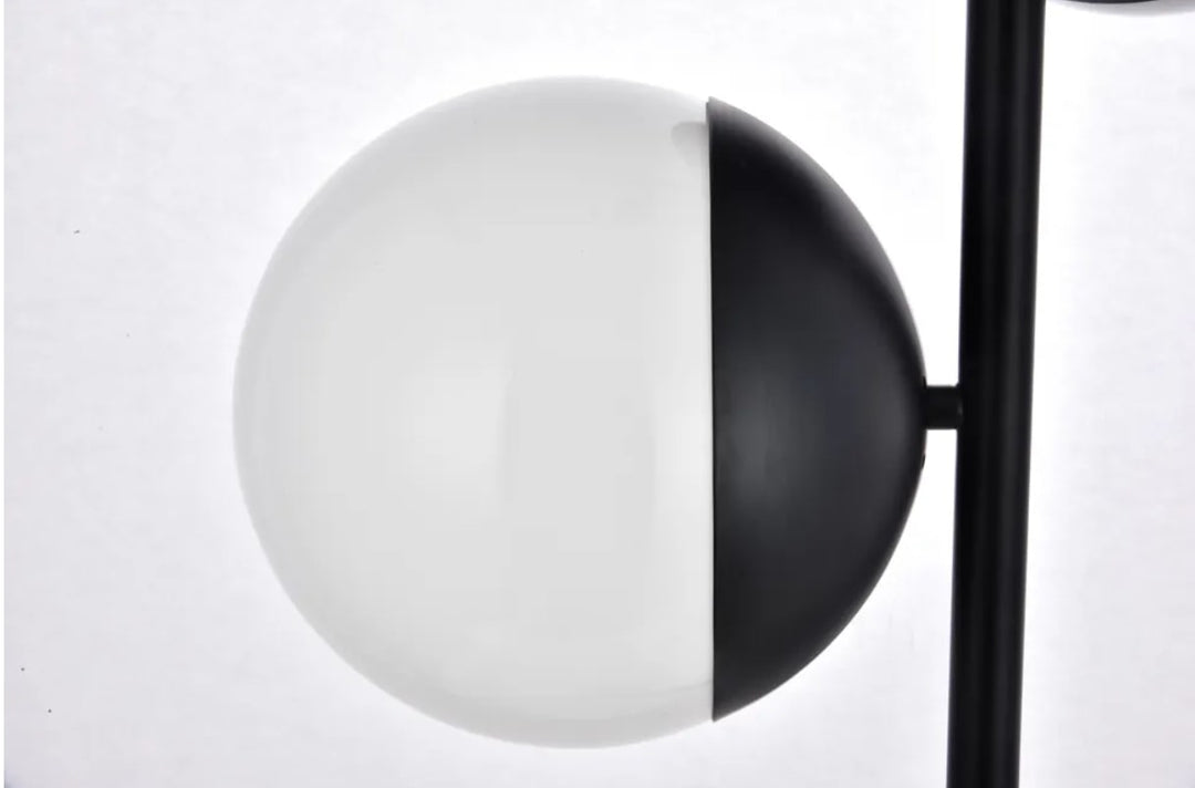 Elegant Lighting LD6158BK  Eclipse Lamp Black And Frosted White