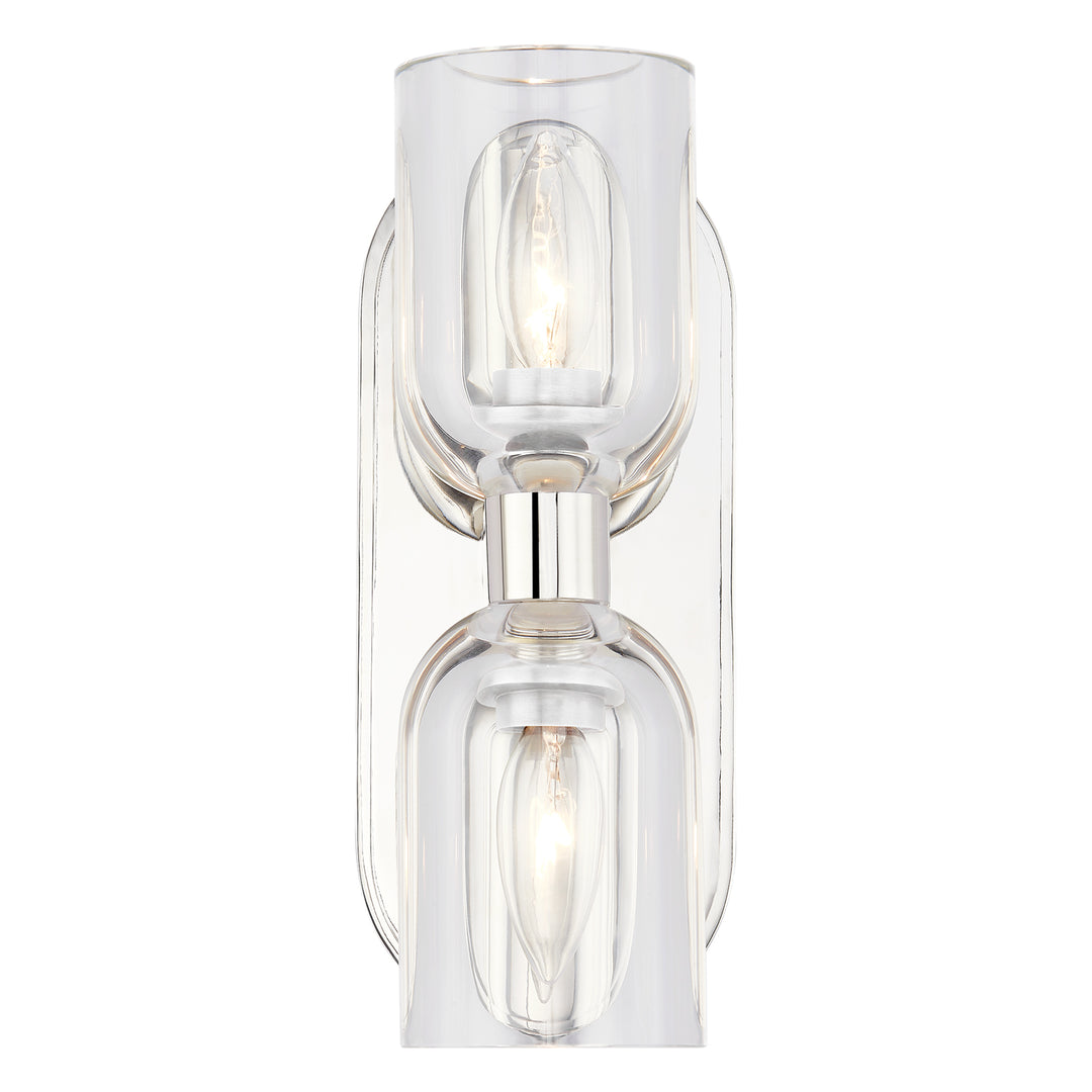 Alora lucian WV338902PNCC Wall Light - Clear Crystal/Polished Nickel