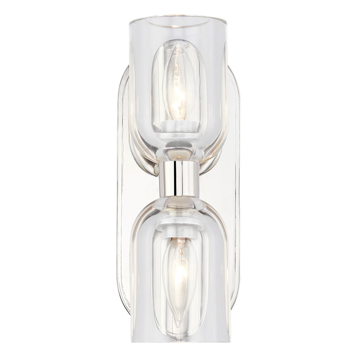 Alora lucian WV338902PNCC Wall Light - Clear Crystal/Polished Nickel