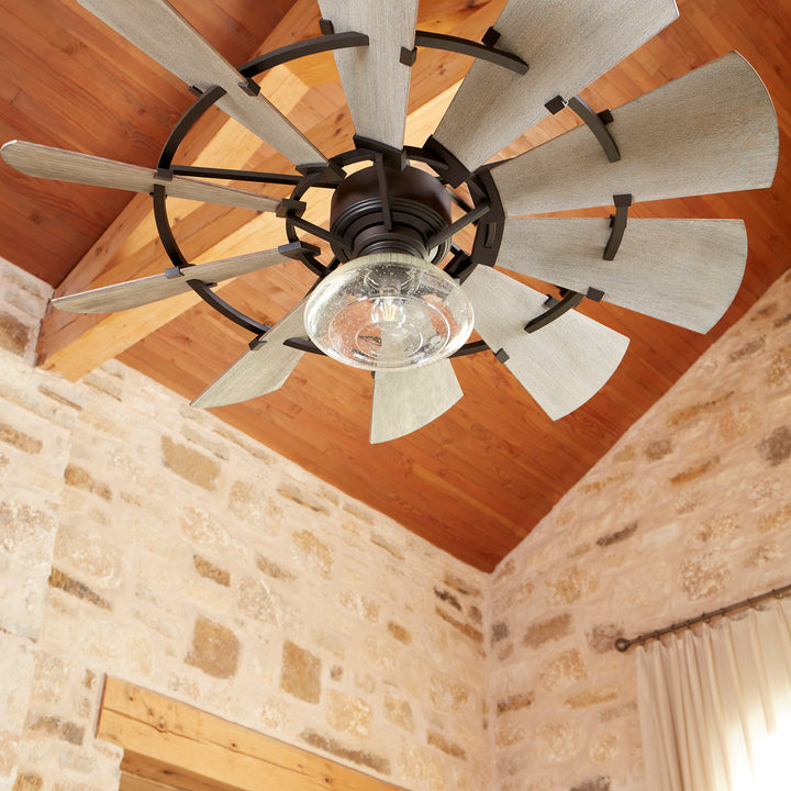 Quorum Windmill 194410-86 Ceiling Fan - Oiled Bronze, Weathered Oak