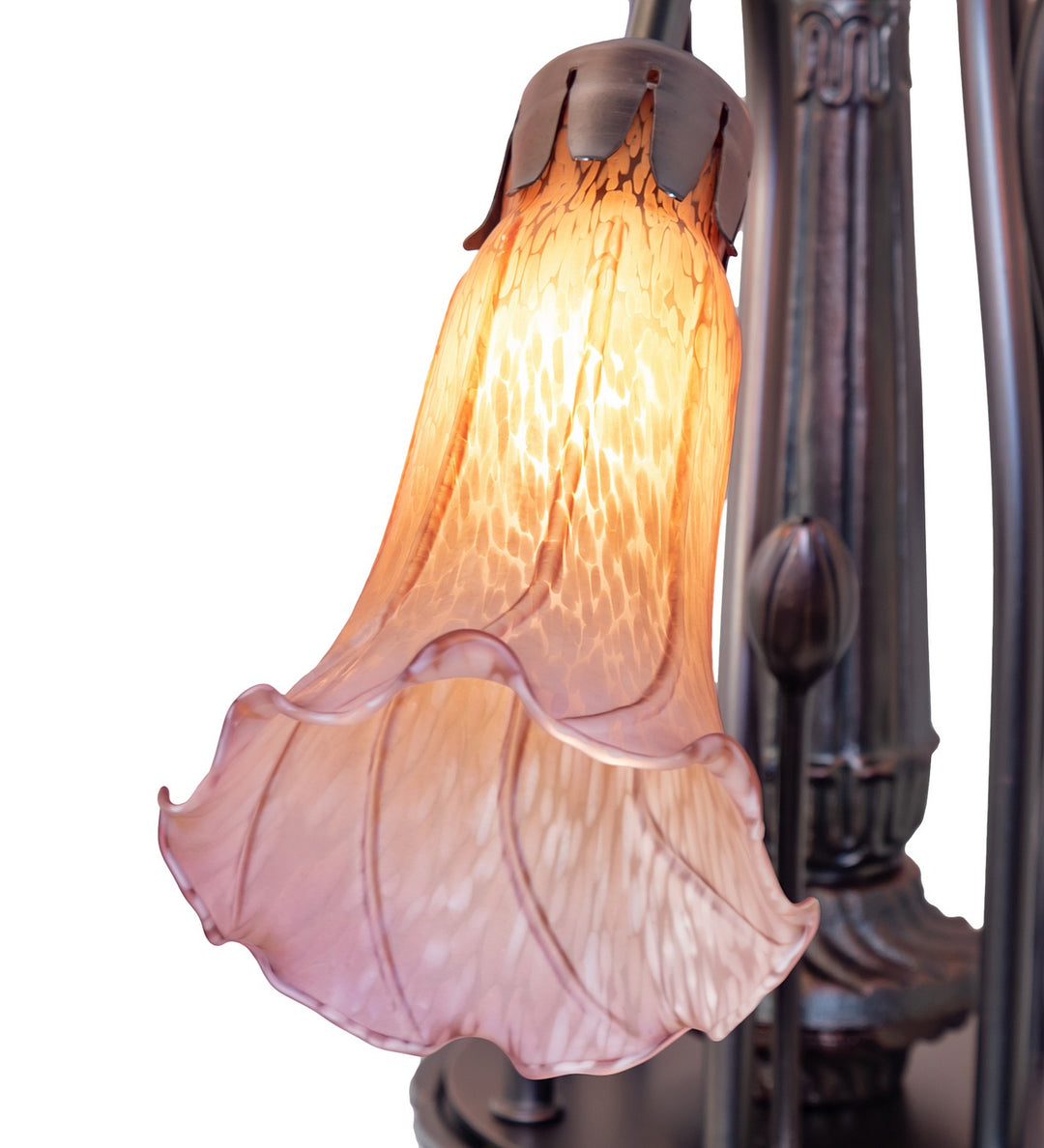Meyda Tiffany Amber/Purple 11674 Chandelier Light - Mahogany Bronze