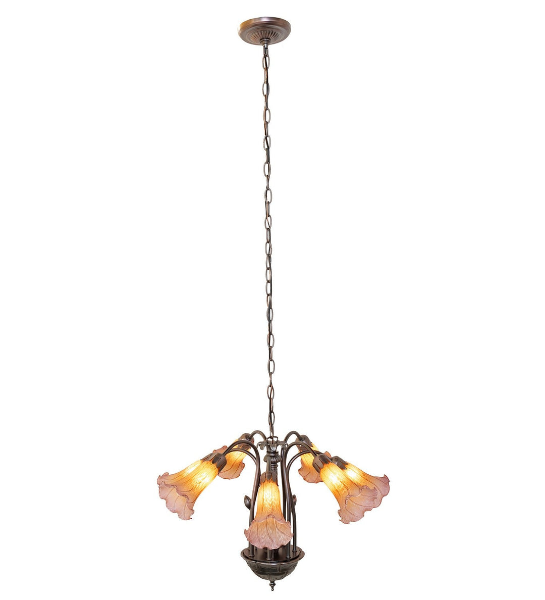 Meyda Tiffany Amber/Purple 11674 Chandelier Light - Mahogany Bronze