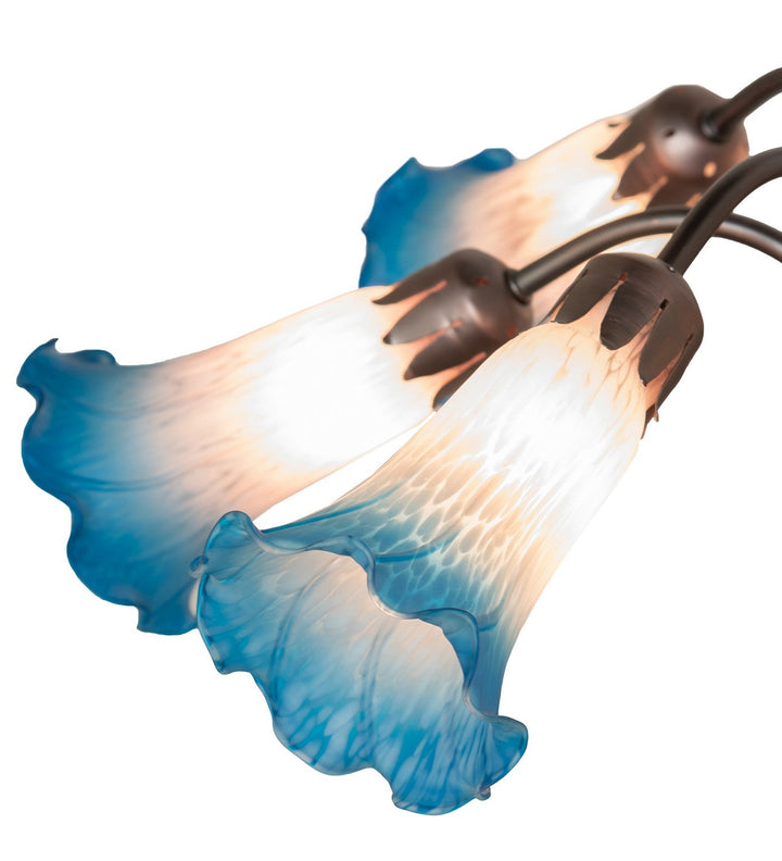 Meyda Tiffany Pink/Blue 11687 Chandelier Light - Mahogany Bronze