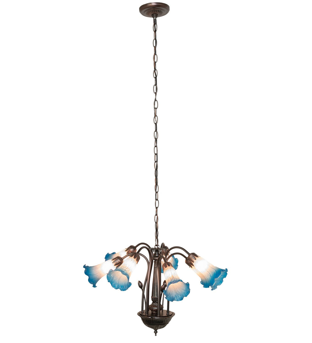 Meyda Tiffany Pink/Blue 11687 Chandelier Light - Mahogany Bronze